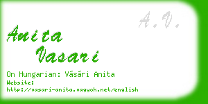 anita vasari business card
