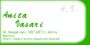 anita vasari business card